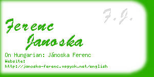 ferenc janoska business card