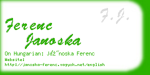 ferenc janoska business card